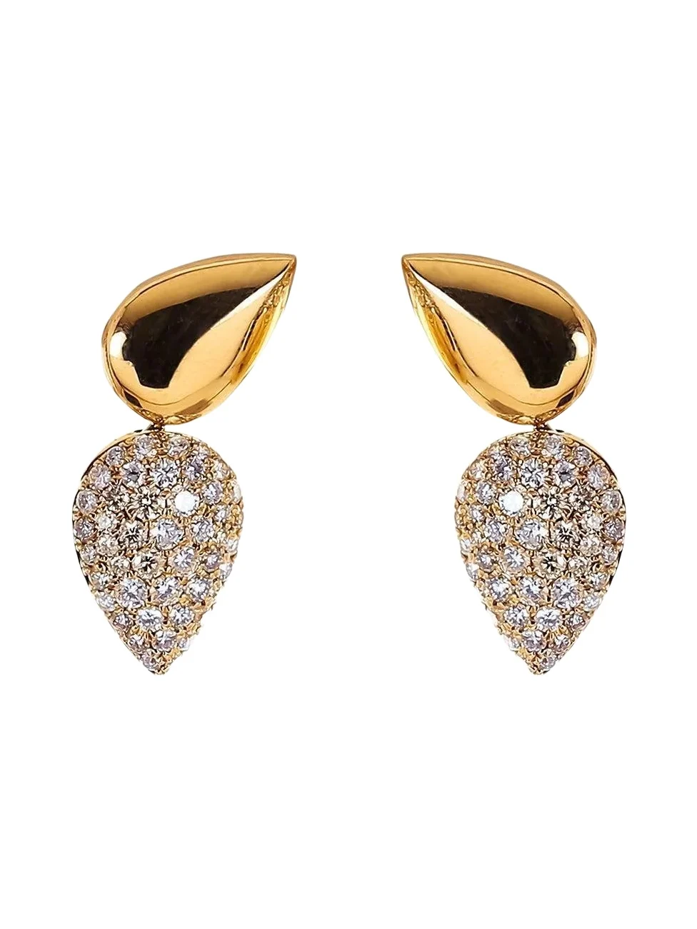 Diamond Double Tear Drop Earrings