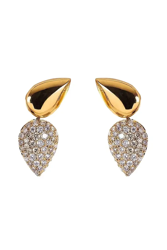 Diamond Double Tear Drop Earrings Diamond Double Tear Drop Earrings