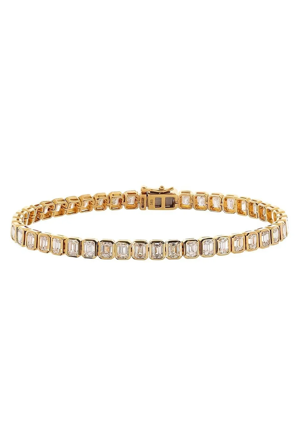 SOFIA LAROUSSI Diamond Emerald Cut Tennis Bracelet
