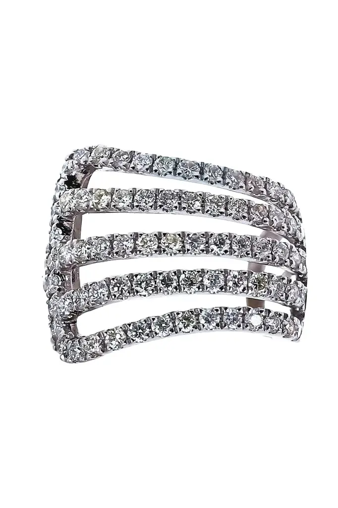 SOFIA LAROUSSI Diamond Five Row Open Ear Cuff