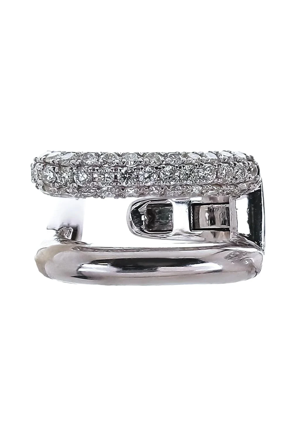 Diamond Pave Plain Two Row Ear Cuff Diamond Pave Plain Two Row Ear Cuff
