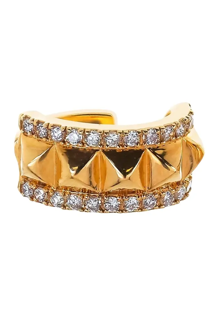 Diamond Pave Stud Ear Cuff