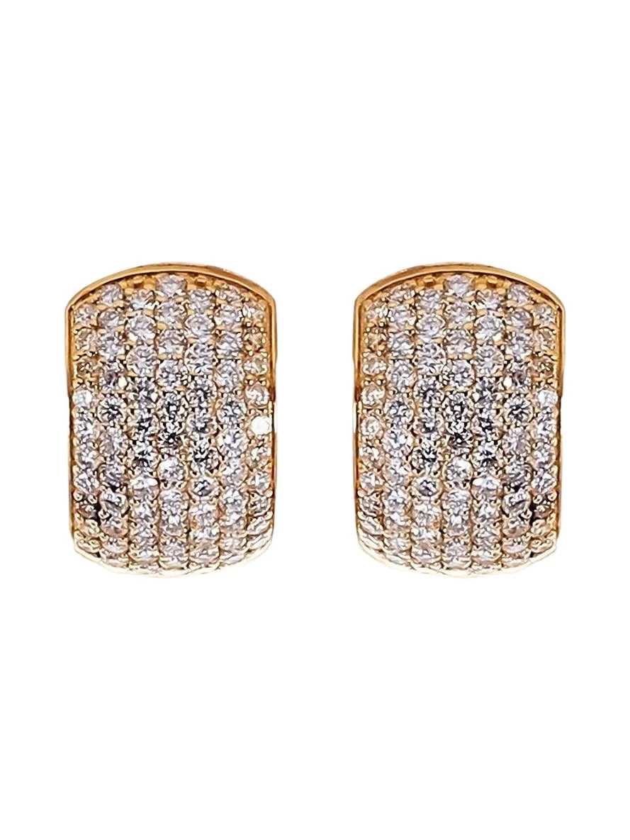 SOFIA LAROUSSI Diamond Pave Wide Huggie Hoop Earrings