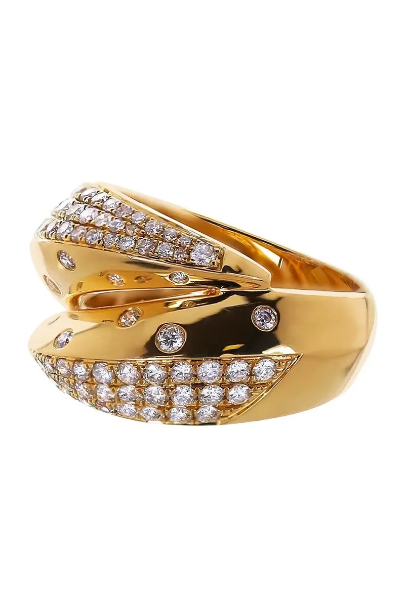 SOFIA LAROUSSI Diamond Row Dot Crossover Ring | Thumbnail 2 SOFIA LAROUSSI Diamond Row Dot Crossover Ring | Thumbnail 2