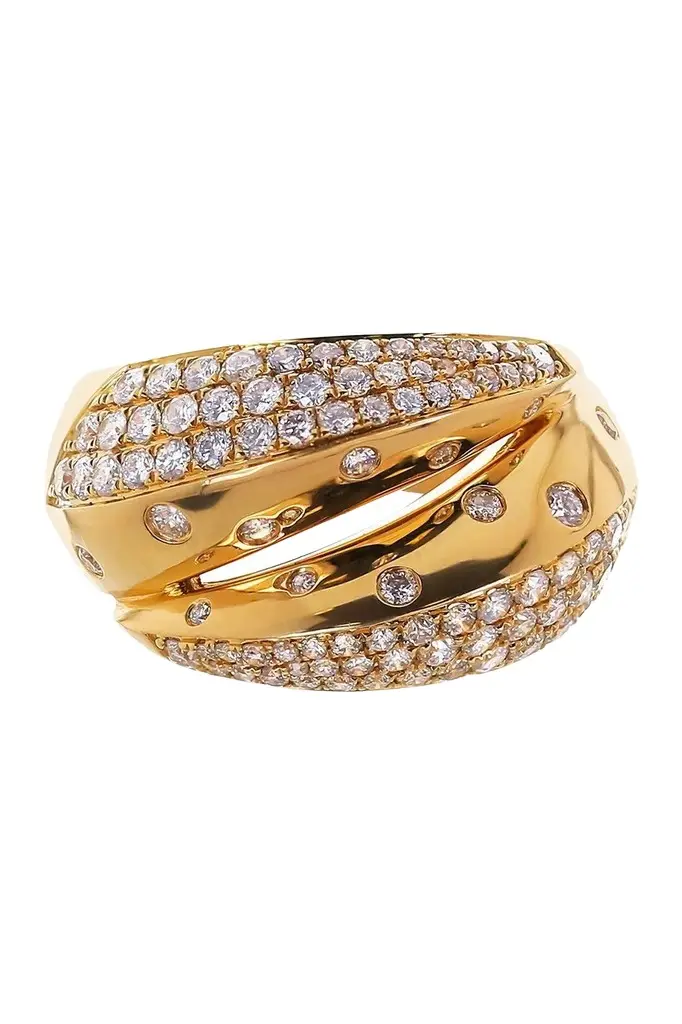 Diamond Row Dot Crossover Ring Diamond Row Dot Crossover Ring