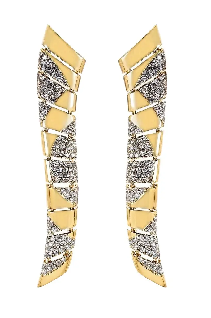 Diamond Section Long Earrings Diamond Section Long Earrings