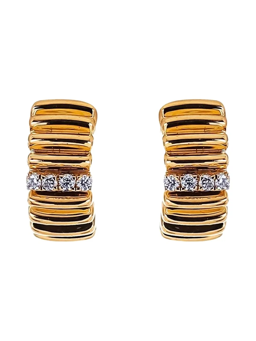 SOFIA LAROUSSI Diamond Single Section Huggie Hoop Earrings
