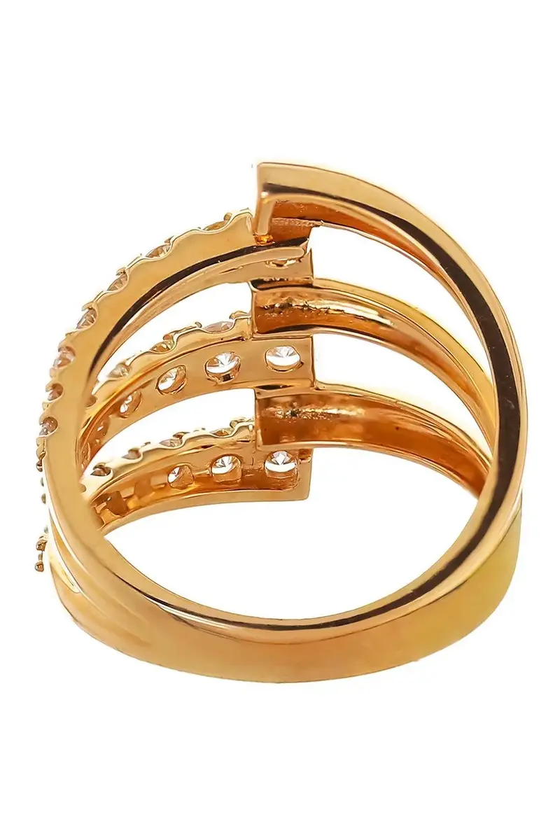 SOFIA LAROUSSI Diamond Six Row Half And Half Ring | Thumbnail 2