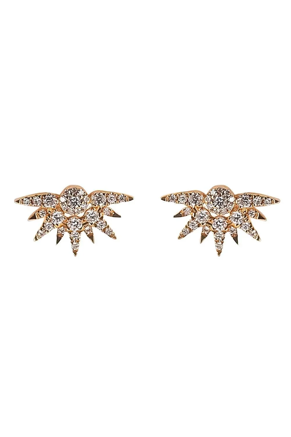 Diamond Sunburst Stud Earrings