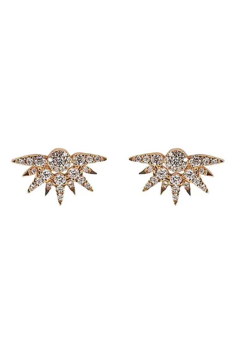 SOFIA LAROUSSI Diamond Sunburst Stud Earrings