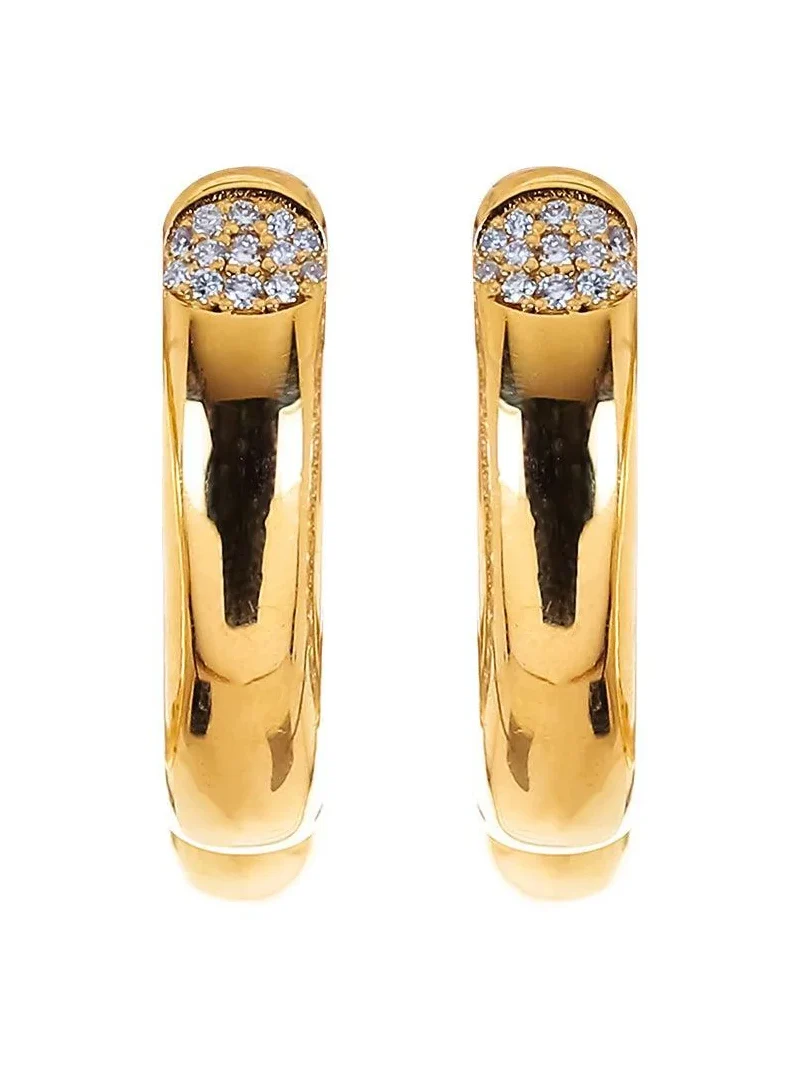 SOFIA LAROUSSI Diamond Top Section Hoop Earrings