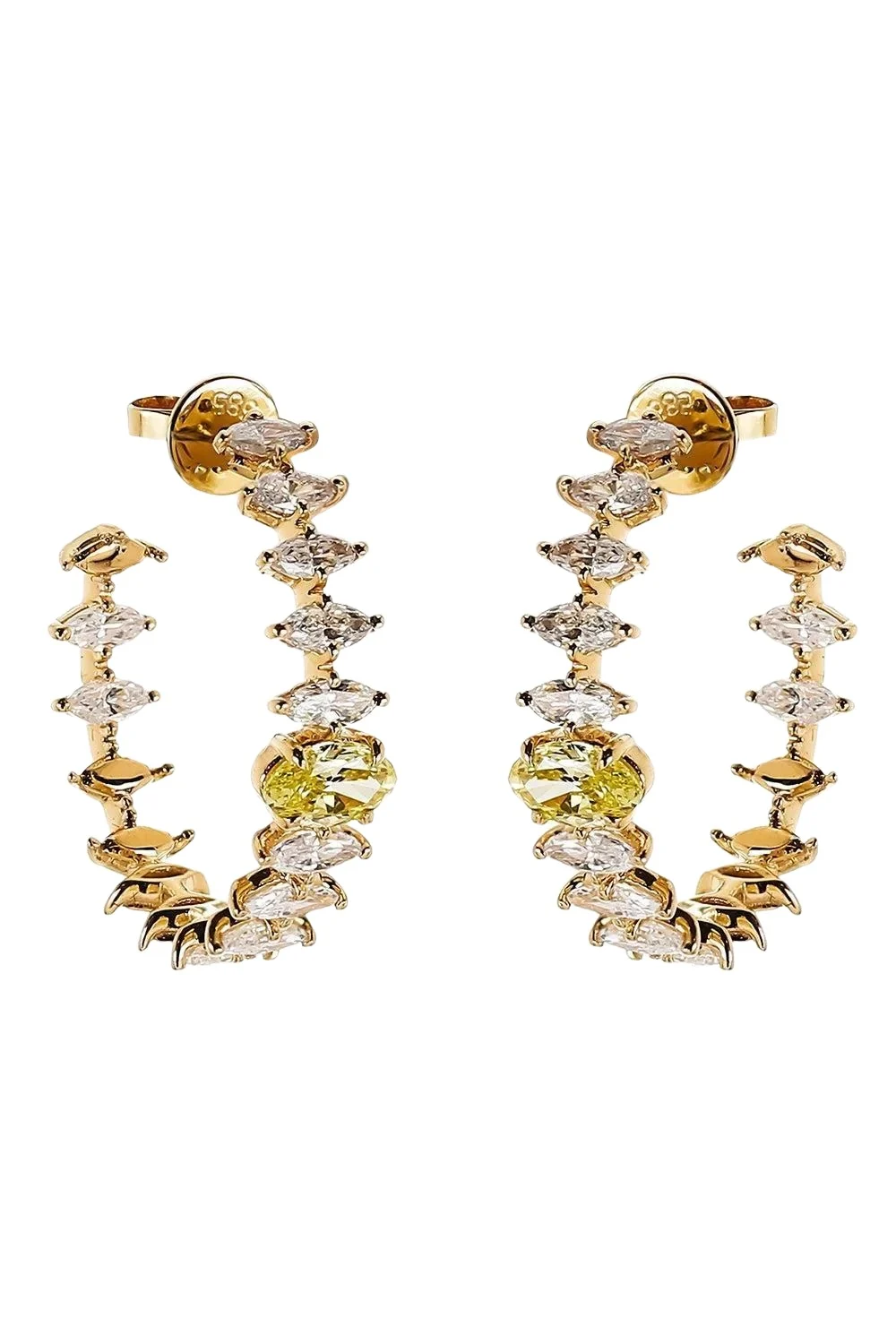 SOFIA LAROUSSI Diamond Two Tone Hoop Earrings