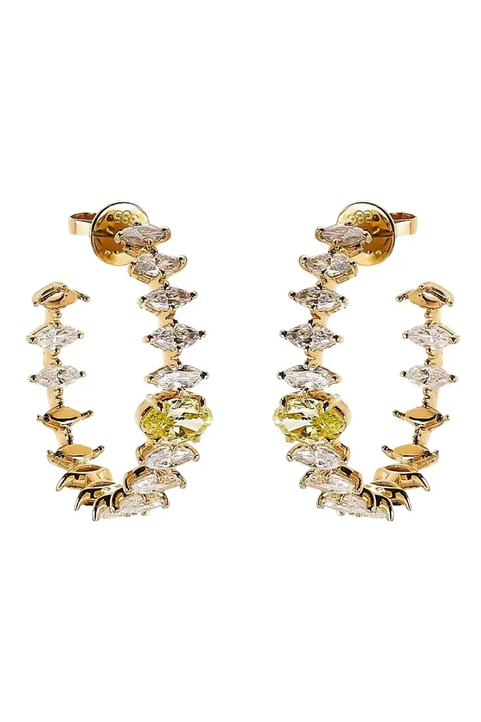Diamond Two Tone Hoop Earrings Diamond Two Tone Hoop Earrings