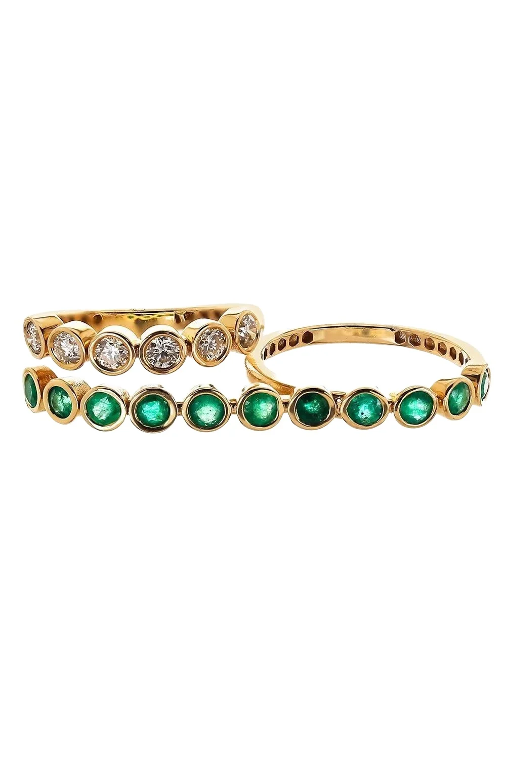 Emerald Diamond Two Finger Ring Emerald Diamond Two Finger Ring