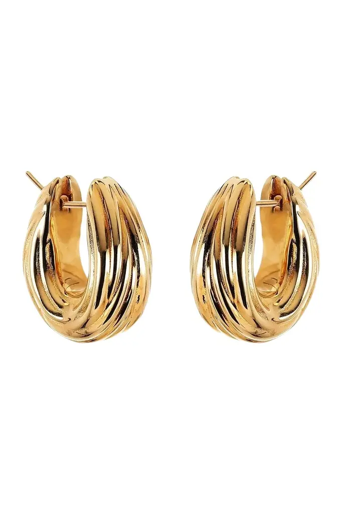 SOFIA LAROUSSI Groove Texture Hoop Earrings