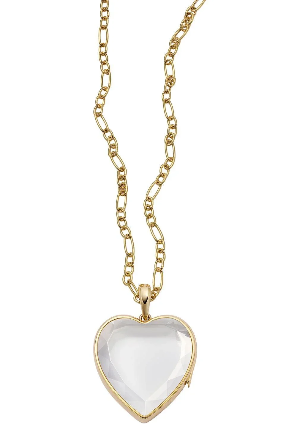 LOQUET Large Heart Figaro Locket Necklace