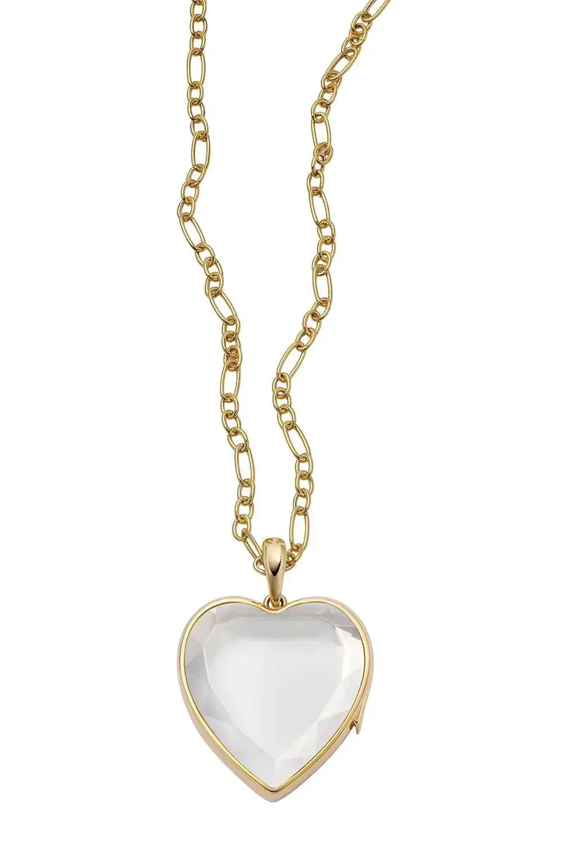 LOQUET Large Heart Figaro Locket Necklace