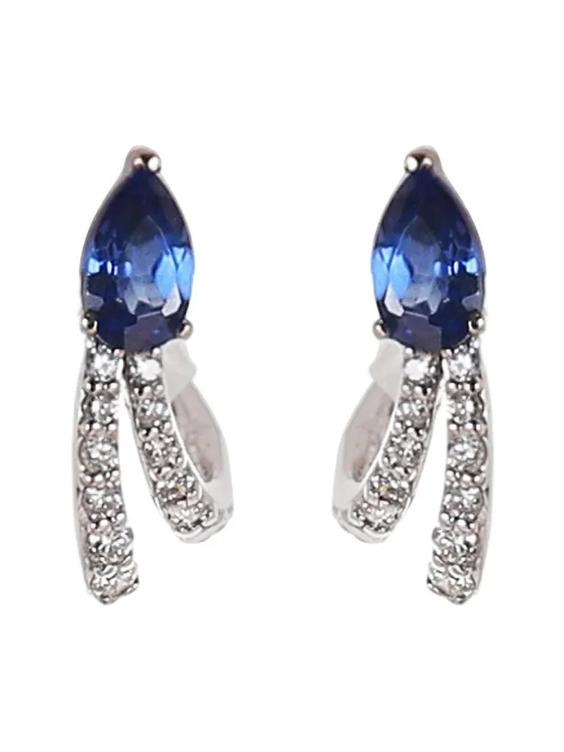 SOFIA LAROUSSI Sapphire Diamond Huggie Hoop Earrings