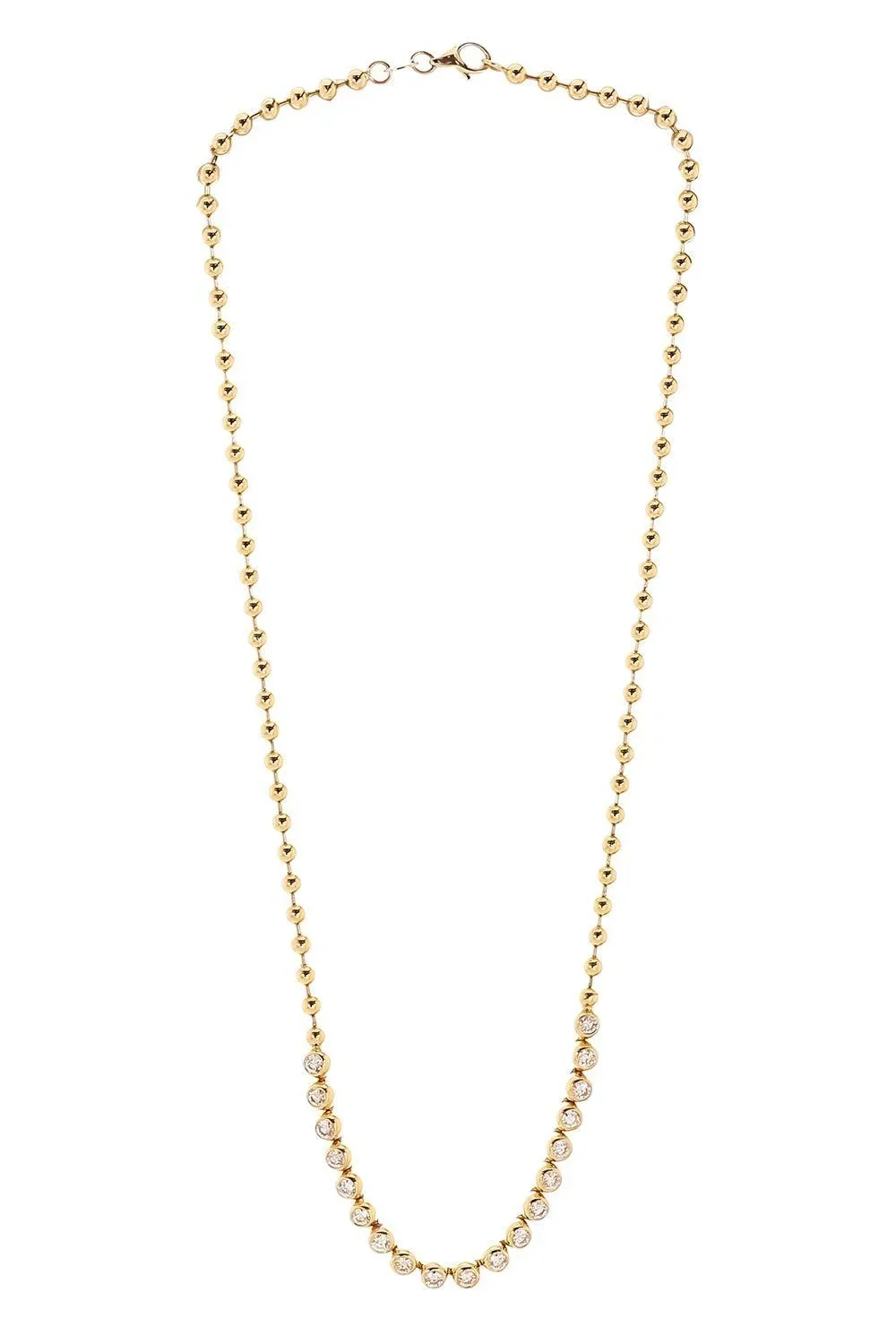 SOFIA LAROUSSI Diamond Bezel Set Ball Chain Necklace