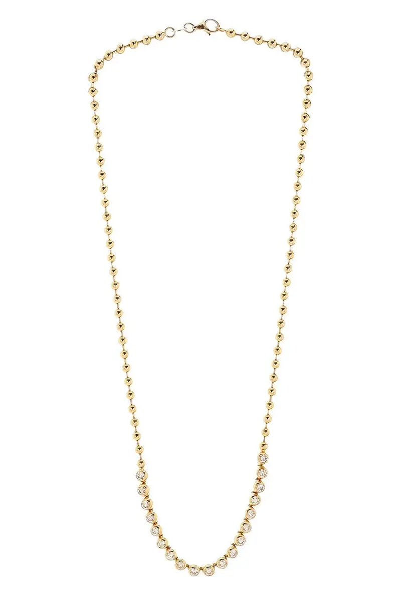 Diamond Bezel Set Ball Chain Necklace Diamond Bezel Set Ball Chain Necklace