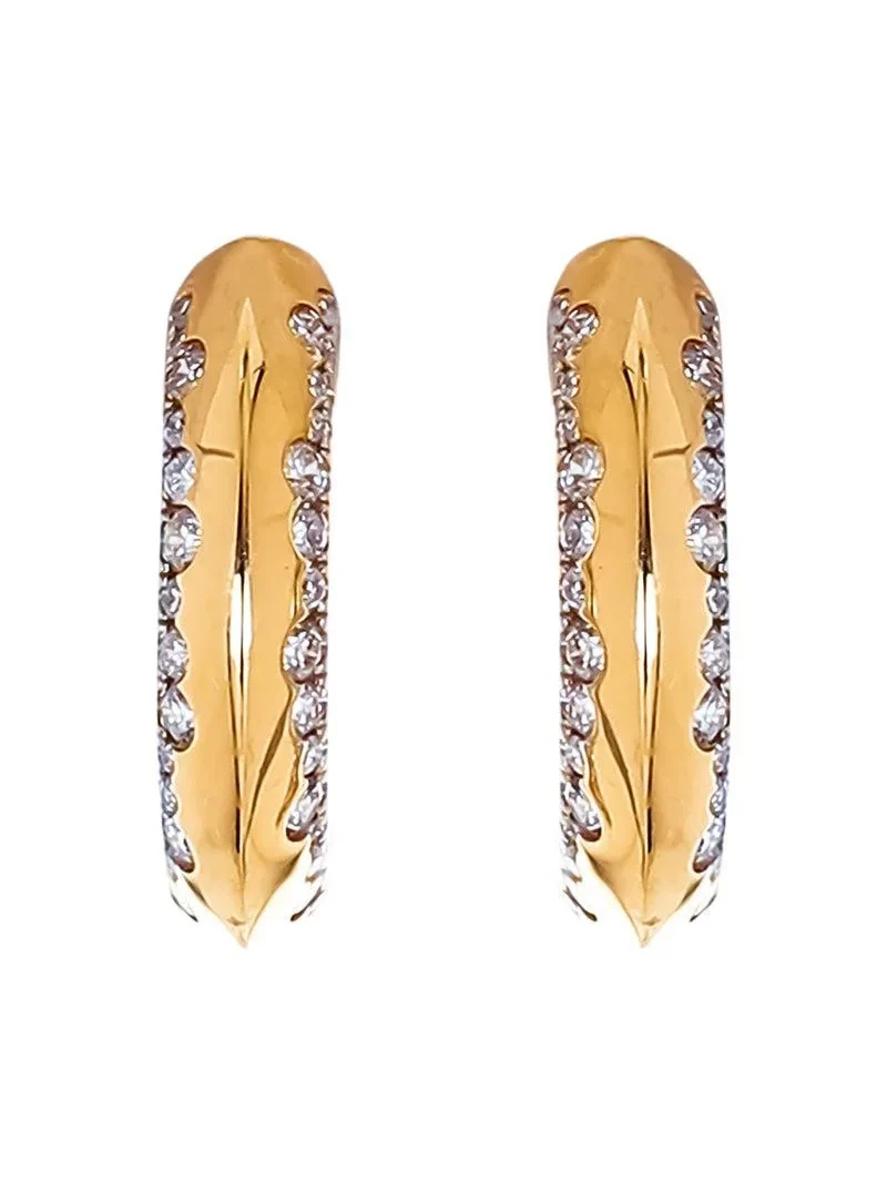 SOFIA LAROUSSI Diamond Knife Edge Hoop Earrings