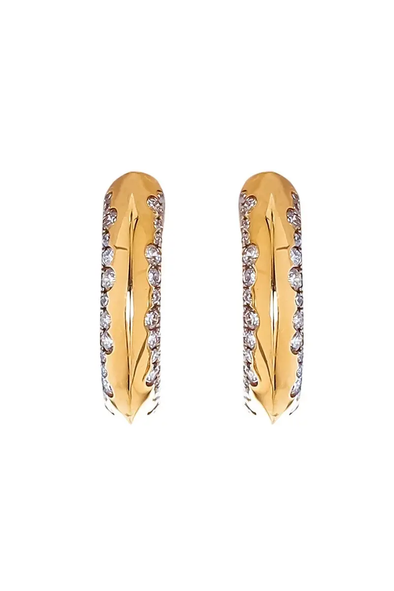 SOFIA LAROUSSI Diamond Knife Edge Hoop Earrings