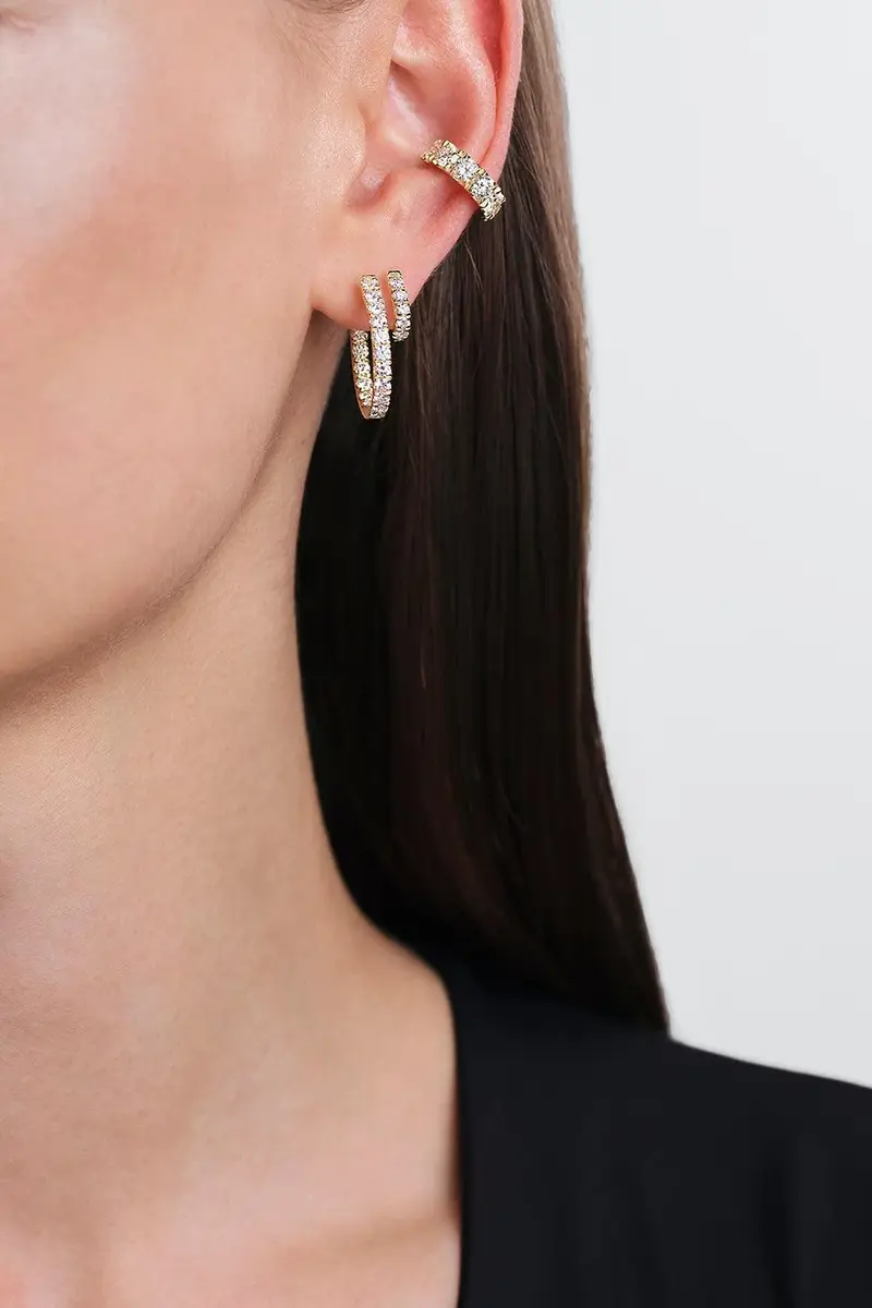 Melissa Kaye Diamond Large Clara Hoop Earrings | Thumbnail 2 Melissa Kaye Diamond Large Clara Hoop Earrings | Thumbnail 2