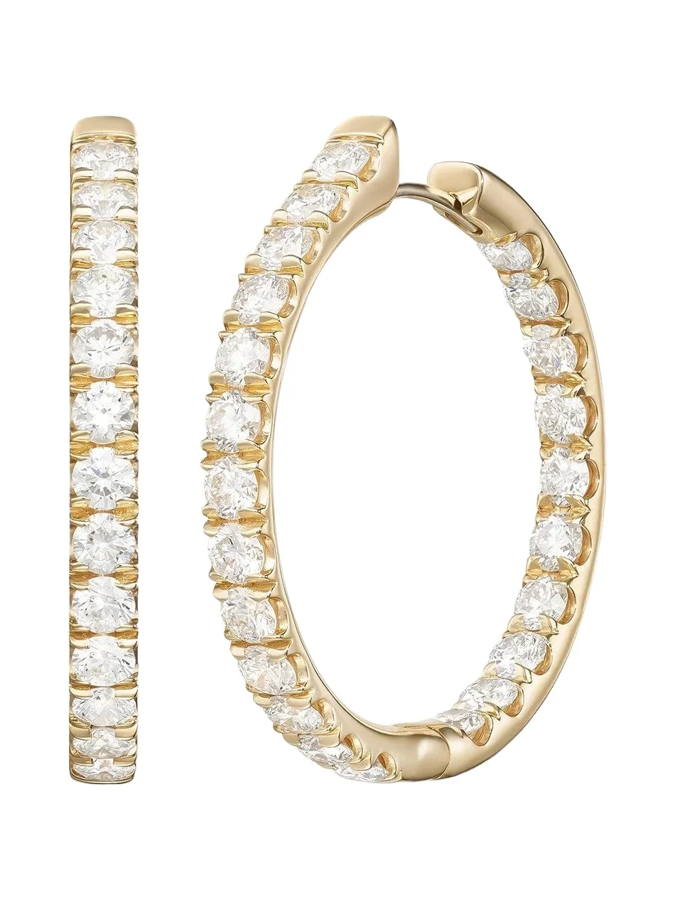 Melissa Kaye Diamond Large Clara Hoop Earrings