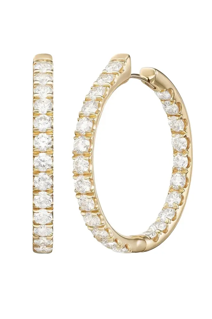 Melissa Kaye Diamond Large Clara Hoop Earrings
