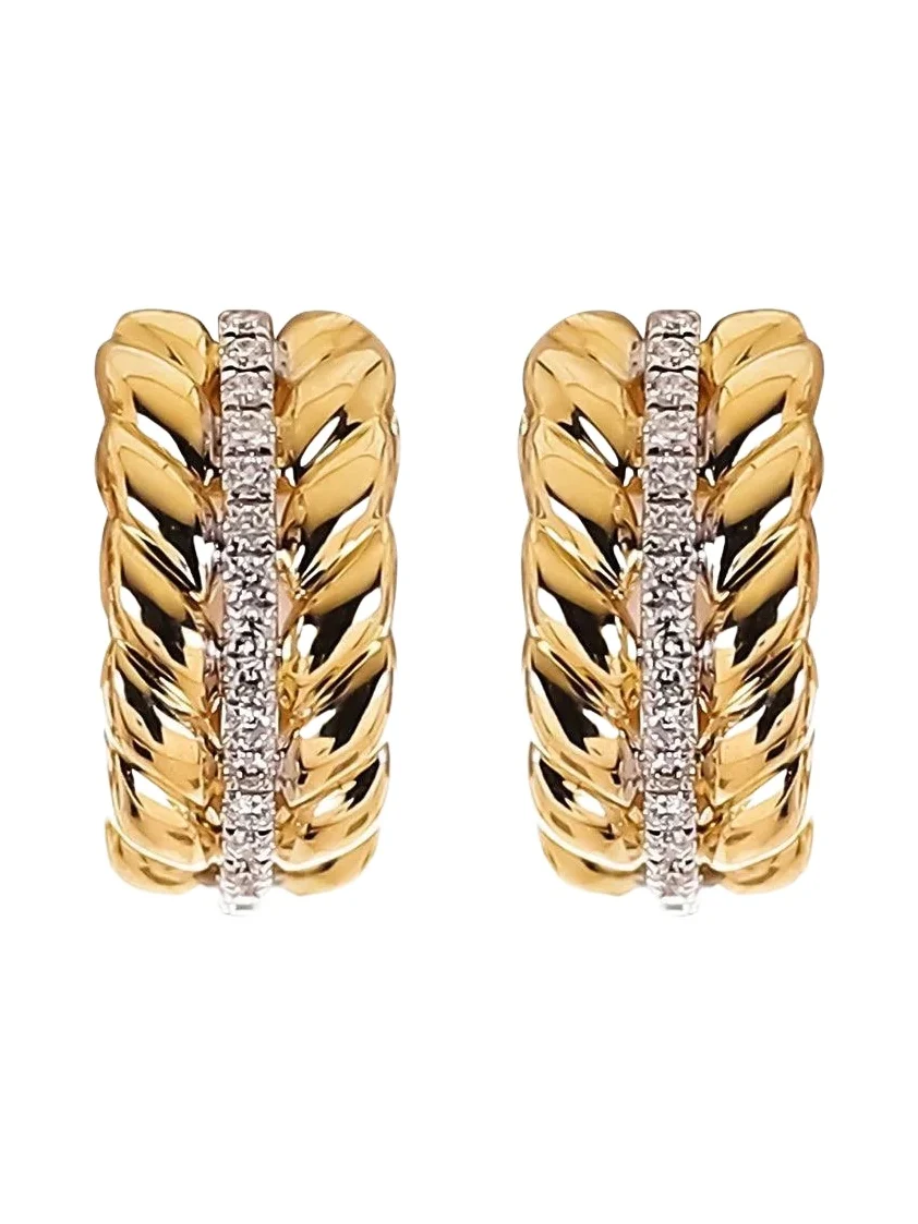 Diamond Line Texture Earrings