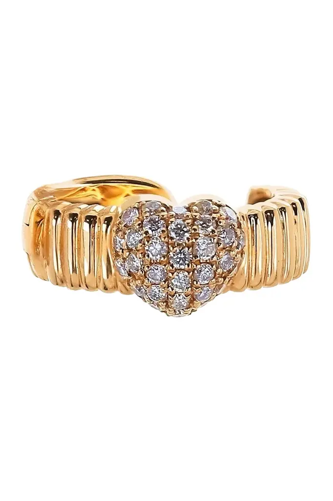 Diamond Pave Heart Ear Cuff Diamond Pave Heart Ear Cuff