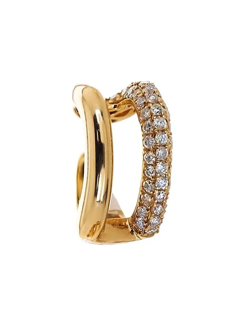 SOFIA LAROUSSI Diamond Pave Plain Two Row Ear Cuff