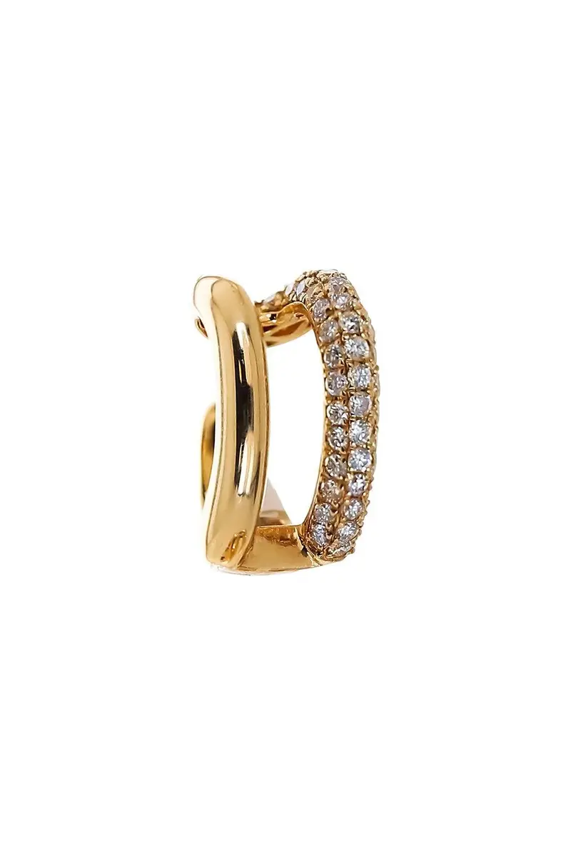 SOFIA LAROUSSI Diamond Pave Plain Two Row Ear Cuff