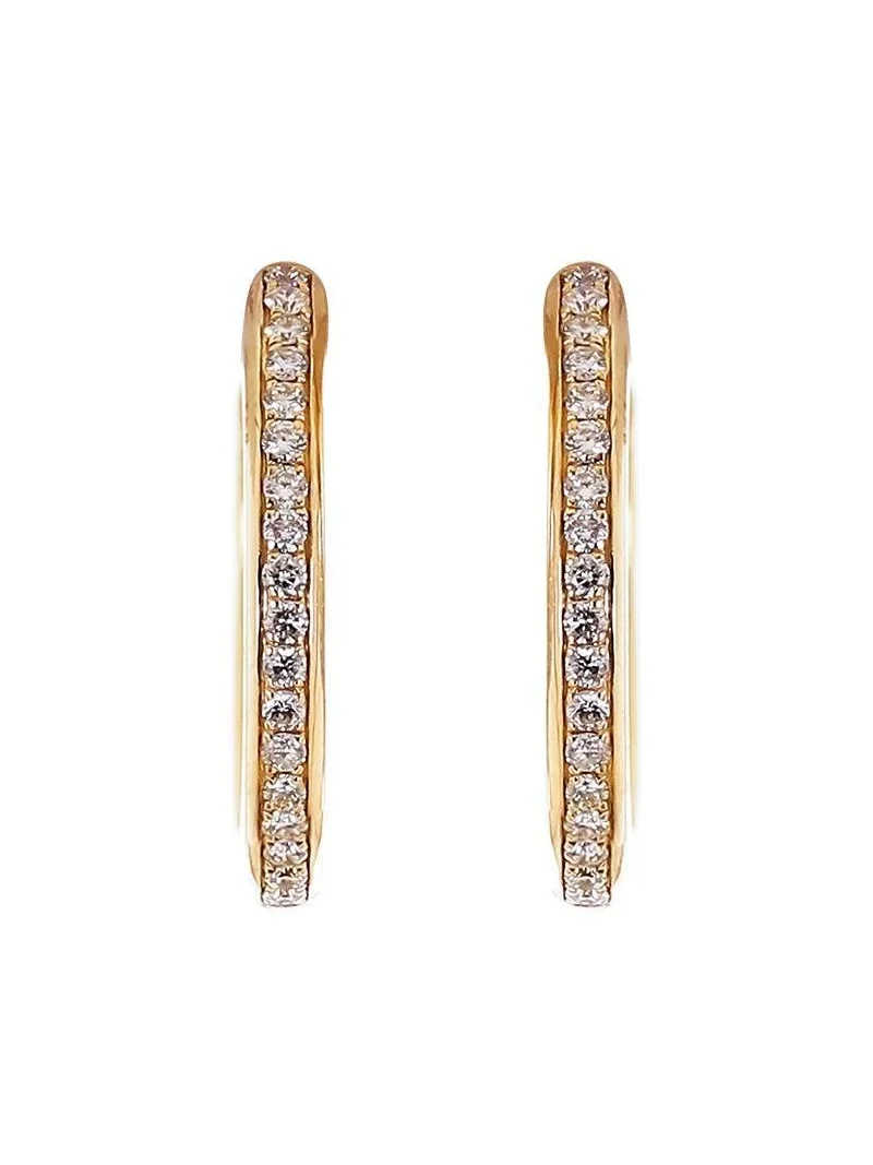 SOFIA LAROUSSI Diamond Round Line Hoop Earrings