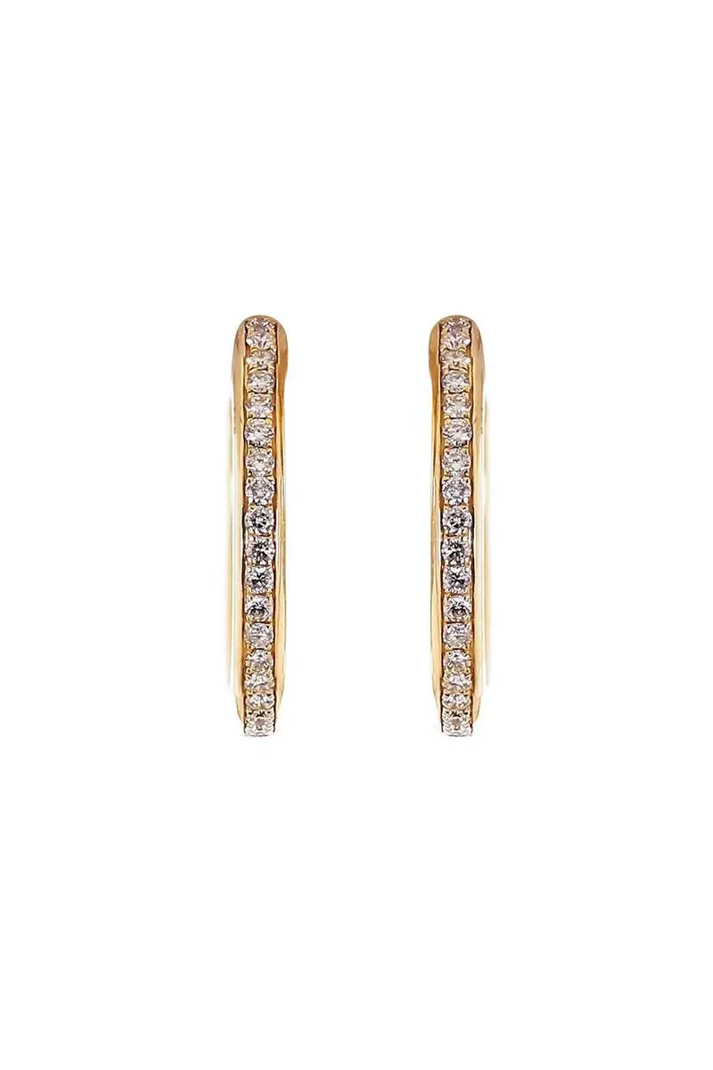 Diamond Round Line Hoop Earrings Diamond Round Line Hoop Earrings