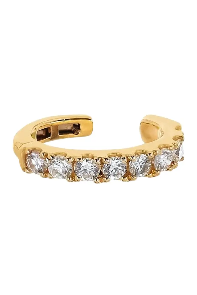 Diamond Round Single Row Ear Cuff Diamond Round Single Row Ear Cuff