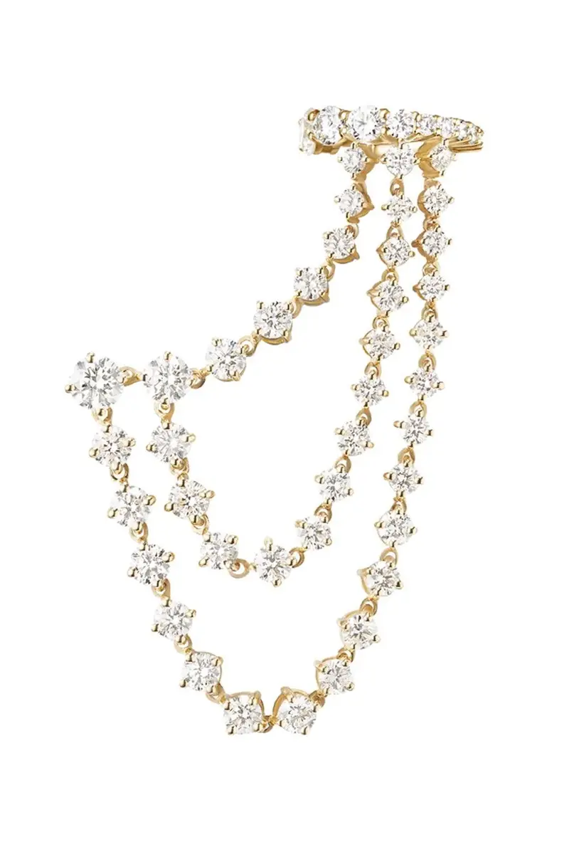 Melissa Kaye Diamond Sadie Triple Drape Earring