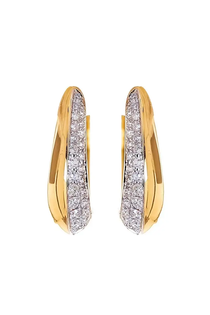 Diamond Single Side Hoop Earrings Diamond Single Side Hoop Earrings