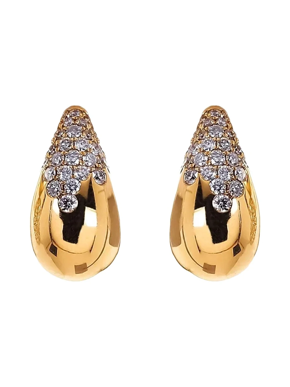 SOFIA LAROUSSI Diamond Tear Drop Stud Earrings