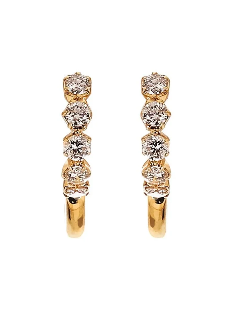SOFIA LAROUSSI Five Diamond Huggie Hoop Earrings