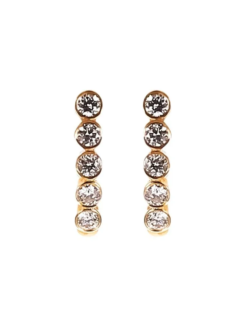 SOFIA LAROUSSI Five Diamond Small Huggie Hoop Earrings