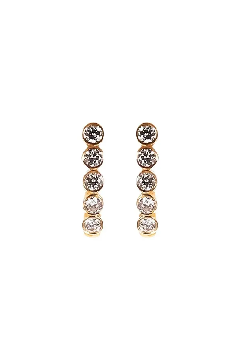 Five Diamond Small Huggie Hoop Earrings Five Diamond Small Huggie Hoop Earrings
