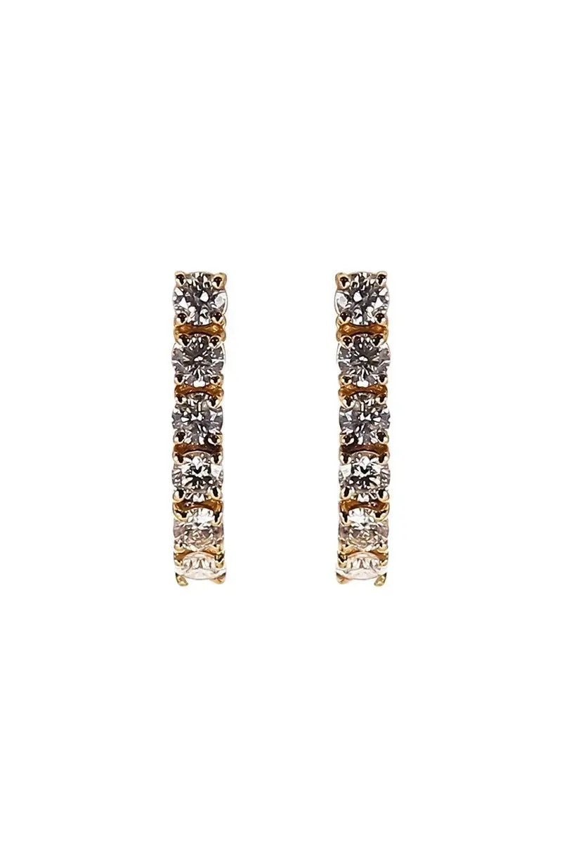 Six Diamond Hoop Earrings Six Diamond Hoop Earrings