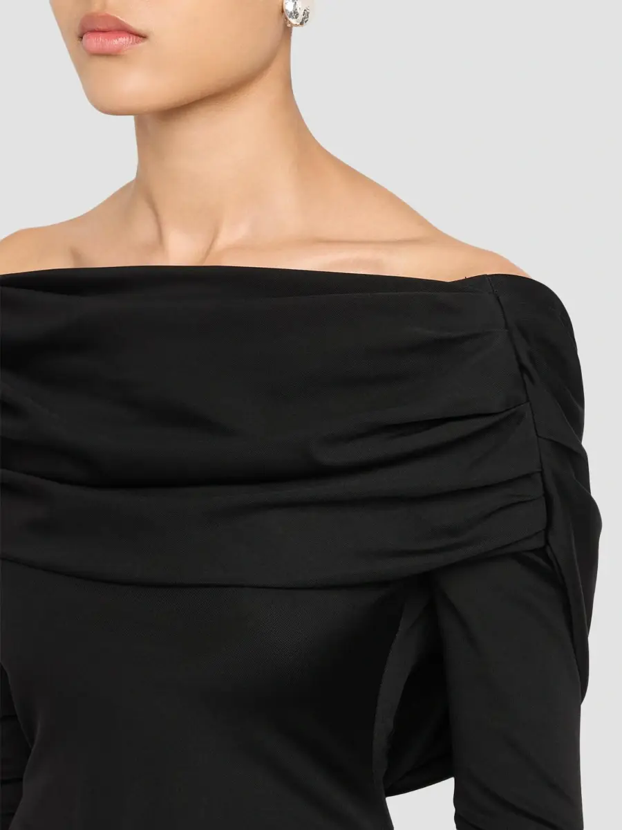 Lela Rose Women's Draped Off-the-Shoulder Jersey Gown | Thumbnail 5 Lela Rose Women's Draped Off-the-Shoulder Jersey Gown | Thumbnail 5