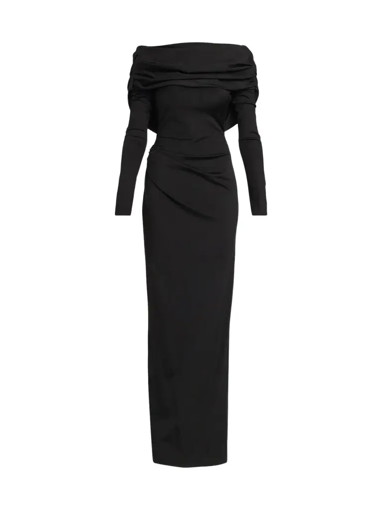 Lela Rose Women's Draped Off-the-Shoulder Jersey Gown