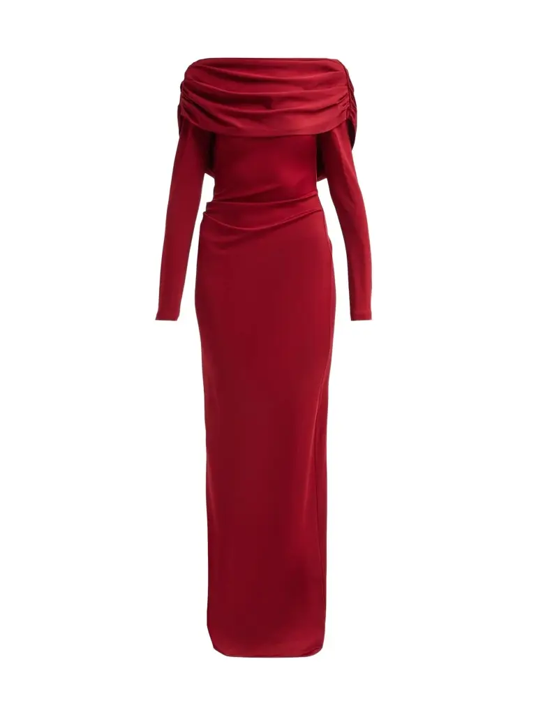 Lela Rose Women's Draped Off-the-Shoulder Jersey Gown