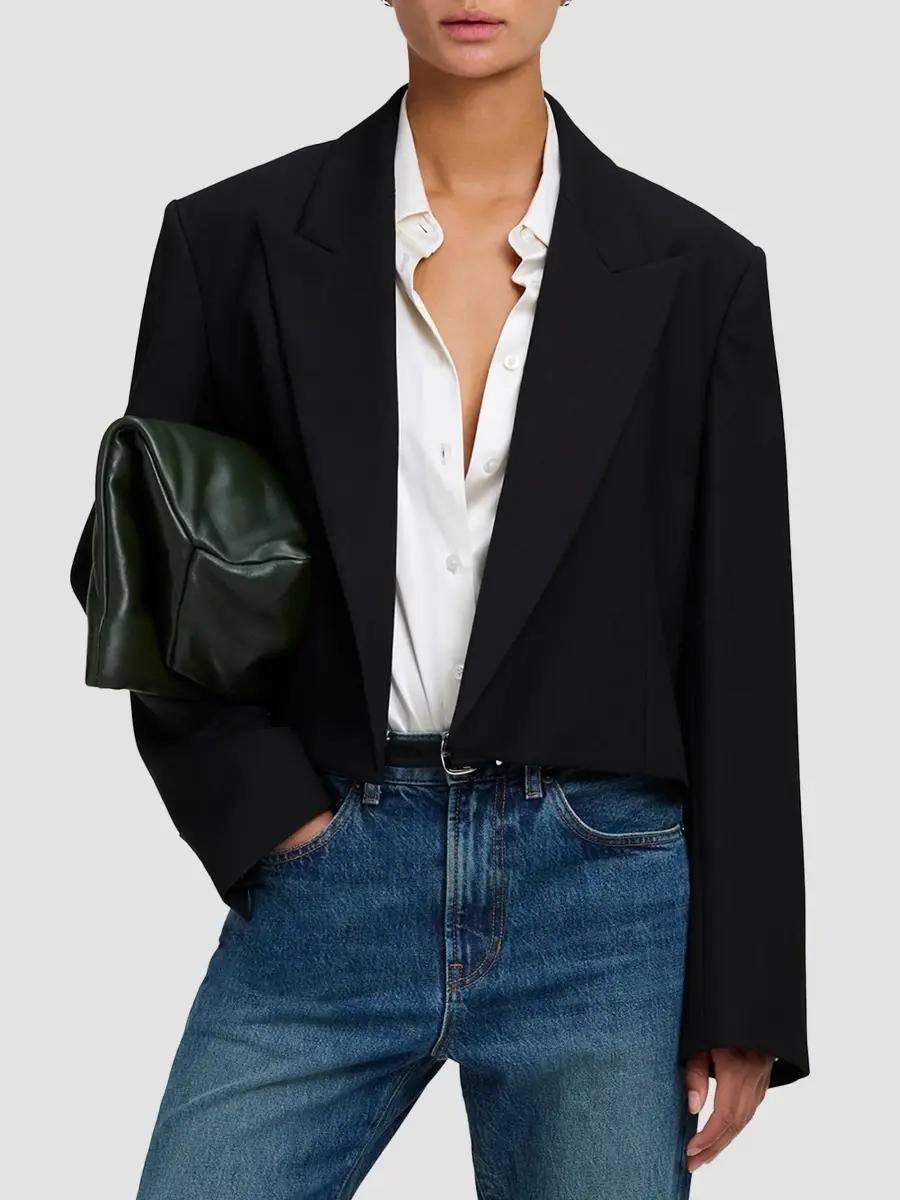A.L.C. A. L.C. Women's Cass Wool-Blend Crop Jacket | Thumbnail 4 A.L.C. A. L.C. Women's Cass Wool-Blend Crop Jacket | Thumbnail 4