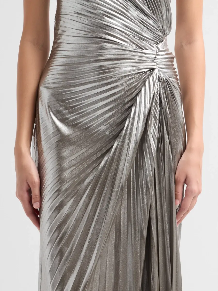 A.L.C. A. L.C. Women's Romy Metallic Plissé Gown | Thumbnail 5 A.L.C. A. L.C. Women's Romy Metallic Plissé Gown | Thumbnail 5