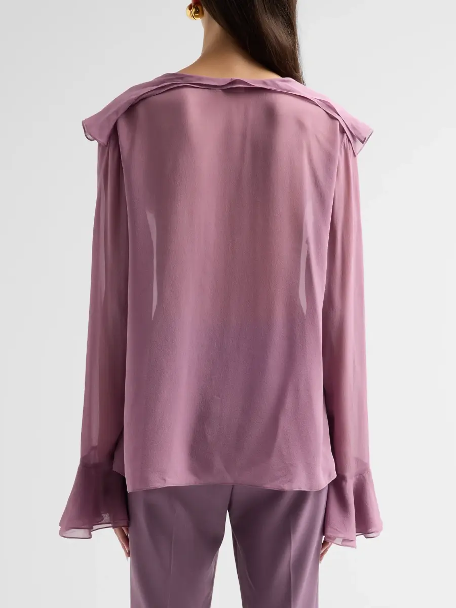 A.L.C. A. L.C. Women's Colette Silk Ruffle-Trim Top | Thumbnail 3 A.L.C. A. L.C. Women's Colette Silk Ruffle-Trim Top | Thumbnail 3