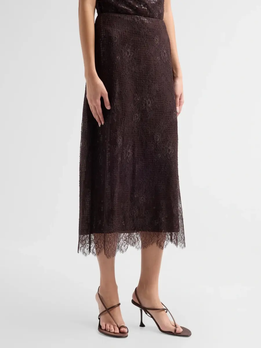 A.L.C. A. L.C. Women's Ava Sequined Floral Lace Midi Skirt | Thumbnail 4 A.L.C. A. L.C. Women's Ava Sequined Floral Lace Midi Skirt | Thumbnail 4
